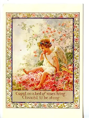 Sweet Cupid Little Girl-Flowers-Margaret Tarrant Fantasy Artwork-Modern Postcard • $6.99