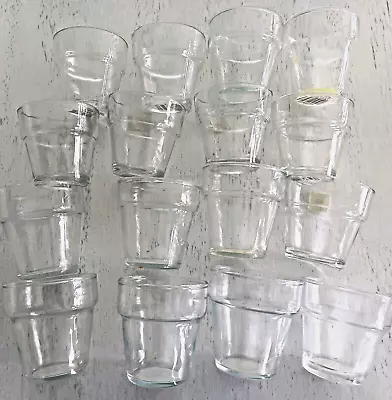 Set Of 16 CLEAR Glass VOTIVE CUPS STYLE LIKE LITTLE FLOWER POTS • $22.88