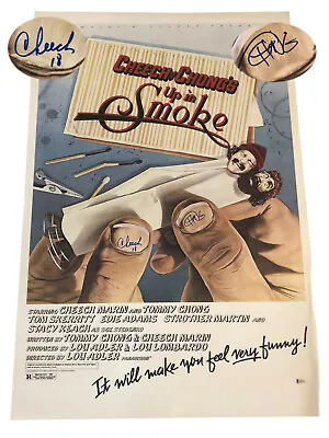 Cheech And Chong Signed Auto Up In Smoke Full Size Movie Poster Beckett Bas 2 • £337.34