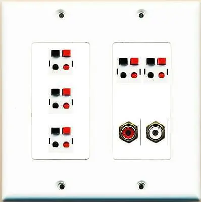 5 Speaker 1 RCA Red-White Wall Plate Custom • $20.65