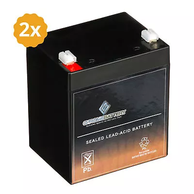 12V 5AH SLA Battery Replaces PC1250 UB1250 CA1240 BP5-12 WKA12-5F - 2PK Bundle • $33.50