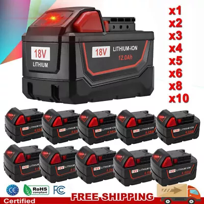 18V XC 12.0Ah/8.0/3.5Ah Battery For Milwaukee For M18 48-11-1890 48-11-1860 NEW • $34.19