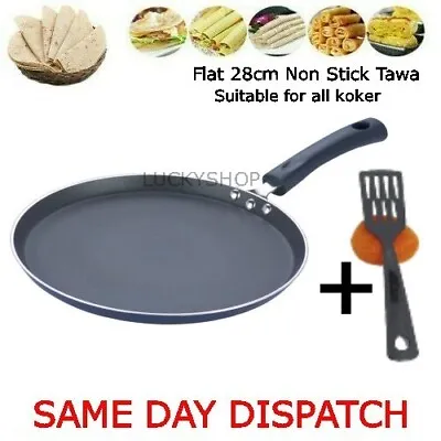 £13.99 • Buy 28cm Flat Tawa Non Stick Large Tawa Pan Naan Chapati Bread Pancake New