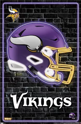 MINNESOTA VIKINGS - NEON HELMET POSTER - 22x34 - 23852 • $10.95