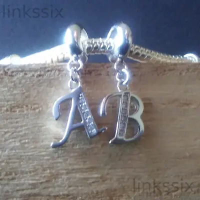 925 Silver • Letter • Initial • Alphabet Charm For Bracelet / Necklace • £12.95