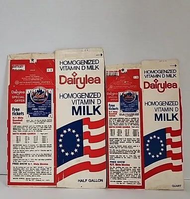 New York Mets Baseball 1976 Dairylea Half Gallon Milk Carton Advertising Ticket • $19.95
