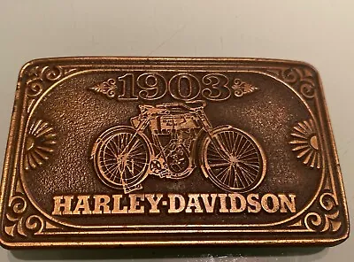 Vintage Harley Davidson Brass Belt Buckle • $19.95