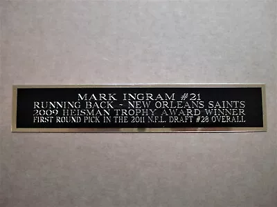 Mark Ingram New Orleans Saints Nameplate For A Football Display Case 1.5  X 6  • $6.50