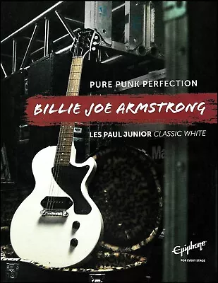 Green Day Billie Joe Armstrong Signature Epiphone Les Paul Junior Guitar Ad • $4