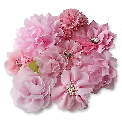 £1.70 • Buy LIGHT PINK Fabric Flowers CRAFT Glue/Sew On Embellishment Applique Garment Hair