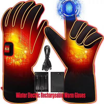 Rechargebale Electric Heated Ski Gloves Winter Thermal Snowboarding Warmer Glove • $42.99