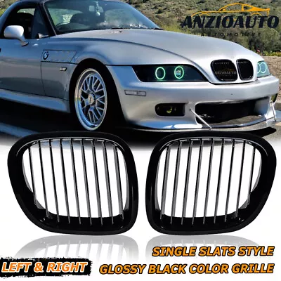 Gloss Black Front Bumper Kidney Grille For BMW Z3 1995-2002 Coupe Convertible 2D • $38.98