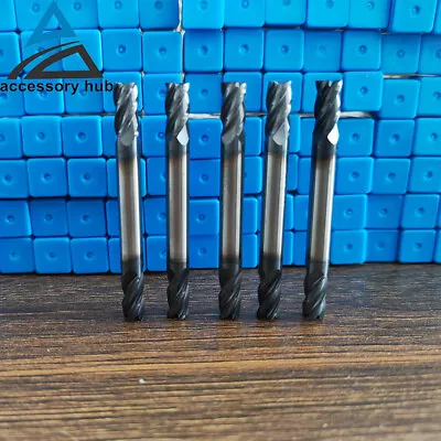 5Pcs 4 Flute 1/4  X 1/2  X 2-1/2  Double End Solid Carbide End Mill TiALN Coated • $52.45