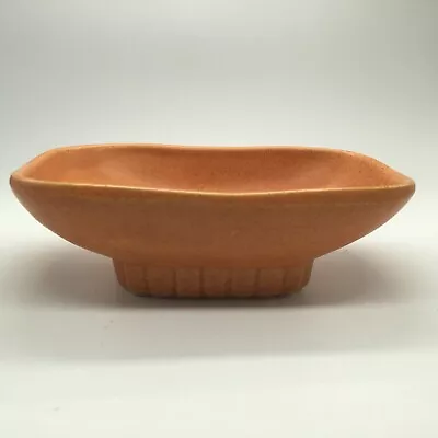 Vintage McCoy Orange Speckled Pedestal Planter Dish #1801 USA Pottery • $16