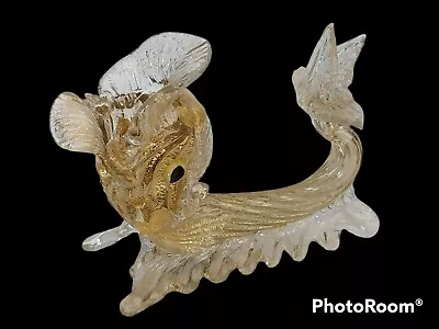 Vtg Murano Art Glass Salviati Fish Dolphin Gold Aventurine  Figurine READ • $79