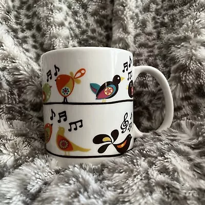 Valentina Singing Birds Mug Coffee Tea Birds Music Note Colorful • $20