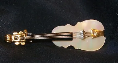 Vintage Mother Of Pearl Cello/Violin Pin Brooch-Signed Germany • $14.55