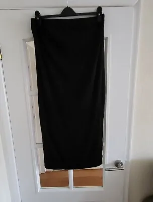 H&M Mama Black Elasticated Cotton Maternity Skirt. Size L • £5.99