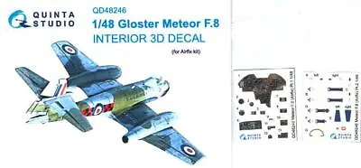 Quinta Studios 1/48 GLOSTER METEOR F.8 3D DECAL COLORED INTERIOR SET Airfix • $10.99