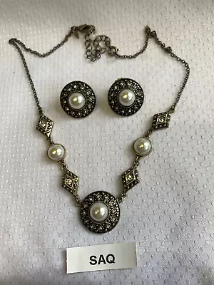 Vtg Costume Jewelry Lot Avon Sarah Coventry Monet Rhinestone Pearl Matching Set • $47.99