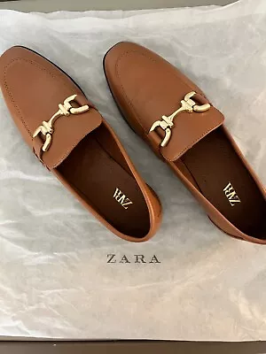 Zara Buckled Soft Leather Loafers • $69