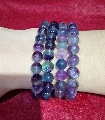 Rainbow Fluorite Crystal Beads Bracelet 8mm  • £9