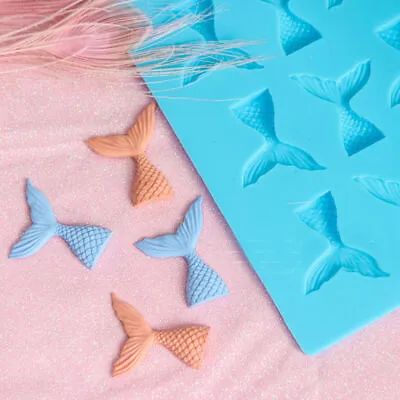 Mermaid Tail Fish Silicone Mould Chocolate Fondant Jelly Ice Cube Mold • £3.55