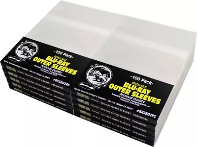 (1000) Blu-Ray Outer Sleeves RESEALABLE 12mm Case HD DVD PS3 Box Bag Covers 2mil • $59.99