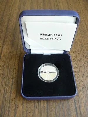 Latvia Latvian Salmon Silver 20 Lats 2013 Proof In Original Box With Certificate • £56.89