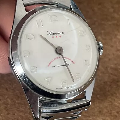 Vintage Lucerne Swiss Made Manual Wind Mechanical Watch (needs Work) • $20