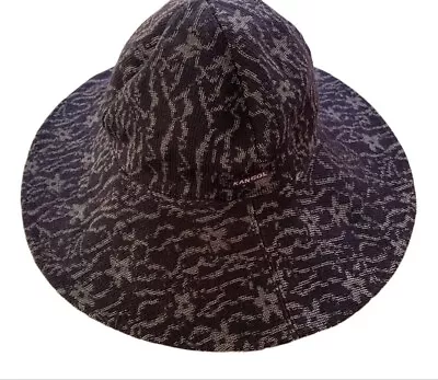 Kangol Tropic Diva Sun Hat Purple Pattern Floppy Knit Logo Beach Packable • £38.57