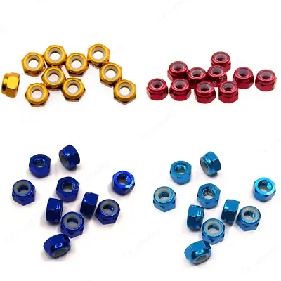 10x M2/M3/M4/M5/M6 Colorful Nylon Insert Self-Lock Nuts CNC Aluminum Locking Nut • $9.53