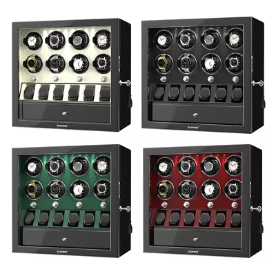 Automatic 8 Watch Winder With 6 Watch Display Storage Case With Jewellery Drawer • $347.19