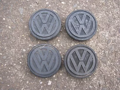 Genuine VW MK1 Rabbit Cabriolet Black Center Caps Hubcaps 321601171B • $45