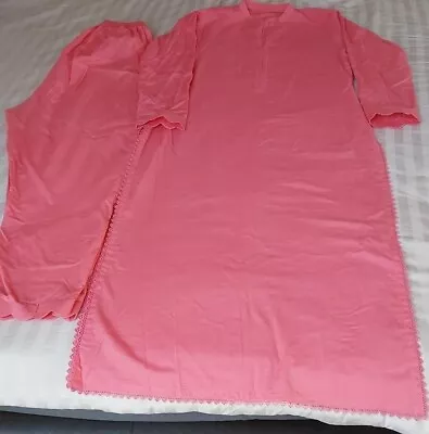 Pakistani Cotton Shalwar Kameez  Size Large plain Stiched Suit pink • £14.99