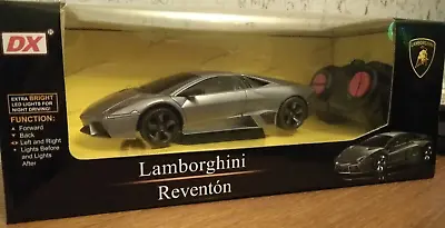 RC Remote Control Car Lamborghini Reventon 1:24 W LED Lights - Grey/silver - DX • £11.90