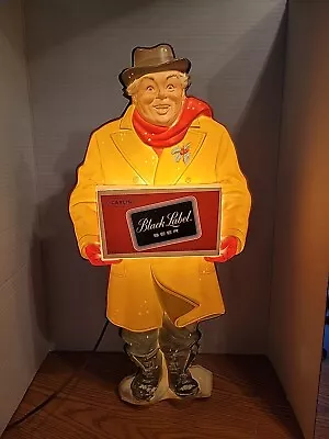 Carling Black Label Beer Holiday Man Vacuform Plastic Light Sign Ohio • $224.99