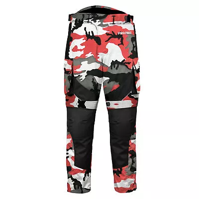 Motorcycle Racing Textile Waterproof Motorbike Riding Removable Armours Trousers • £34.97