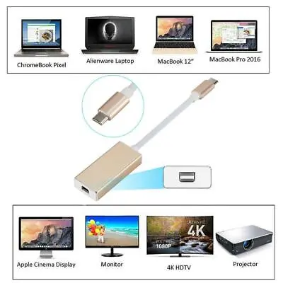 Thunderbolt 3 USB-C To Mini DisplayPort Converter 4K@60HZ Adapte Type-C DP G1W4 • $11.47