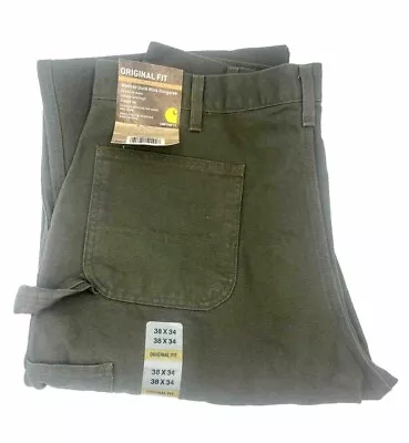 Carhartt 38x34 Work Dungaree Utility Pant Pants Green Cotton Duck Color : Moss • $37.69