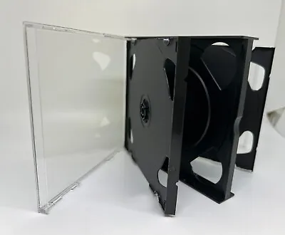 2 PCS 22MM Multi-6 6 Disc CD Jewel Case With 3 Flip Black Trays 6DISCCDCASE • $9.99