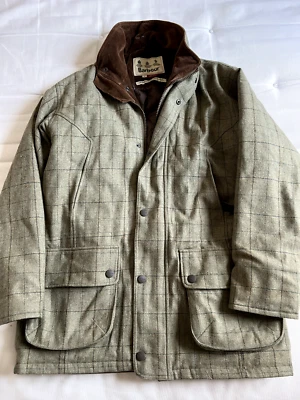 £175 • Buy Barbour Sporting Lightweight Tweed Shooting Field Coat M Leather Detailing