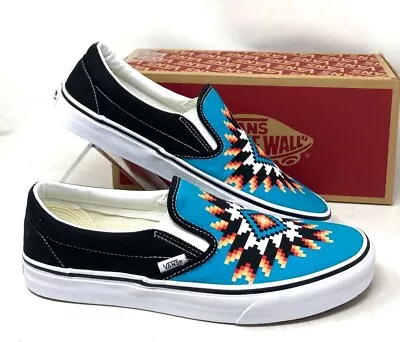 VANS Classic Slip On Sneakers Canvas Teal Blue Men's Skate Shoes Low VN0A5JLXOVV • $64.99