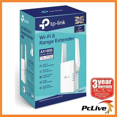 TP-LINK RE605X V3 AX1800 WiFi Range Extender Gigabit Wireless Mesh Dual Band WPS • $103