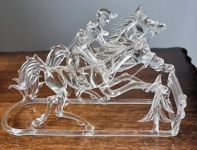 £39 • Buy Rare Very Fine Vintage Murano Glass Racing Horses Venetian Art Glass Lampwork