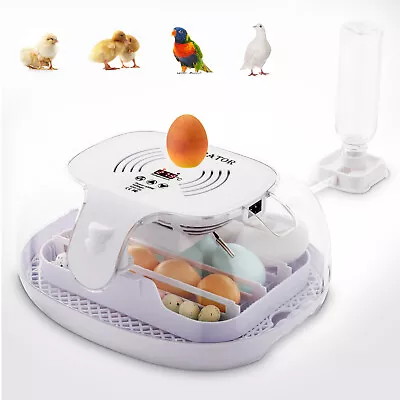 Mini 16 Eggs Incubator Hatching Auto Turning Chicken Duck Birds Egg Candler LED • $45.99