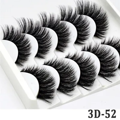 5 Pairs 3D Fake Eyelashes Long Thick Natural False Eyelash Set Mink Makeup Set • £3.99