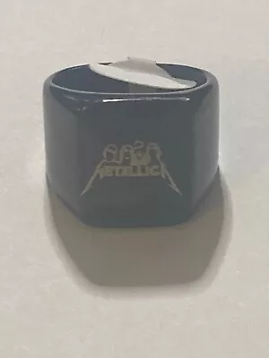 Metallica Band Engraved Ring Gunmetal Stainless Steel Rectangle Size 6-11 • $50