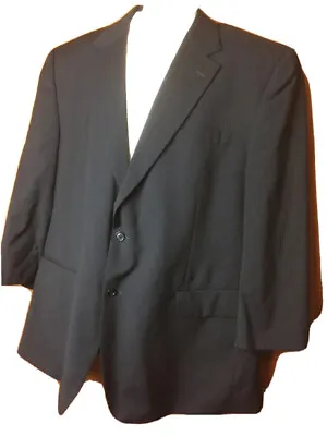 Men's Jos A Bank Dark Navy 2 Button Wool Blazer Sportcoat Striped Sz 50R • $39.99