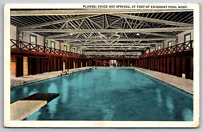 Montana~Pool Plunge In Chico Hot Springs @ Emigrant Peak~Postmarked~Vtg Postcard • $3.70